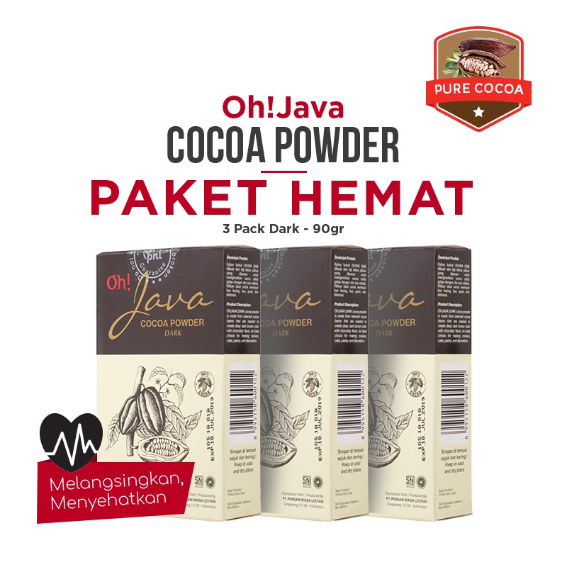 

Paket Hemat - Oh! Java Pure Dark Chocolate Powder Dark 90g × 6box