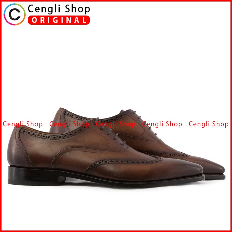 SEPATU FORMAL PRIA MARIO MINARDI ORIGINAL PANTOFEL KULIT COKLAT MM06