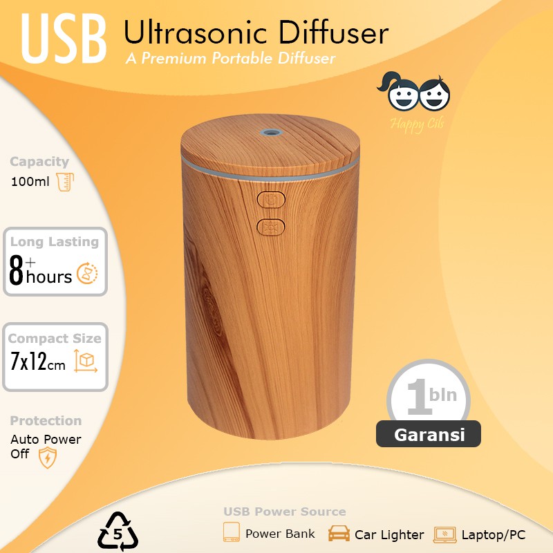 USB Car Diffuser Humidifier Ultrasonic Tanpa Stik Kapas Untuk Mobil Essential Oil Aromaterapi