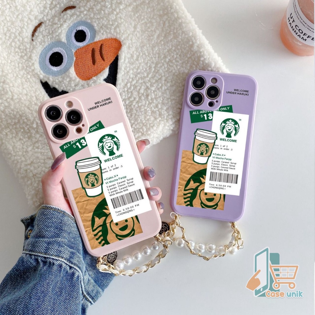 GM001 SOFTCASE ST4RBUCKS RANTAI MUTIARA IPHONE 6 6S 6+ 6S+ 7 8 7+ 8+ X XS XR XS MAX 11 12 13 PRO MAX CS4195