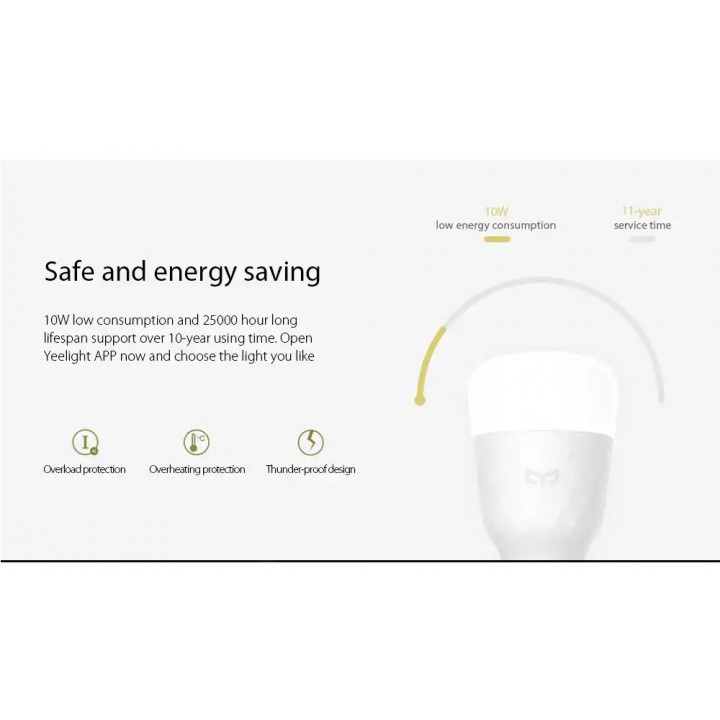 159 YEELIGHT Bohlam Smart LED Bulb 10W 800lm White 2700K - 6500K YLDP05YL