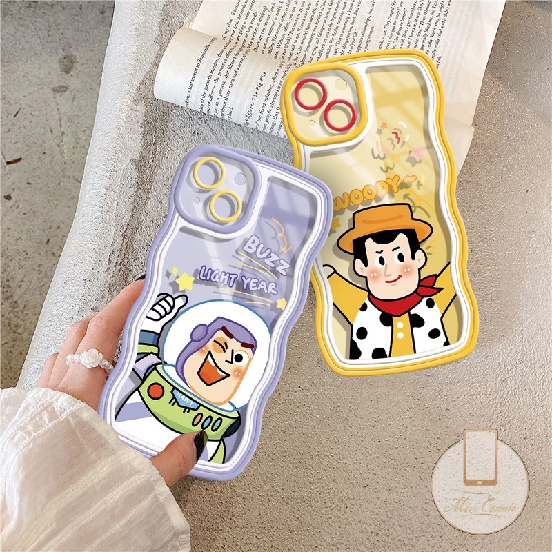 Realme C53 C55 10 C25Y C33 C30 9Pro+8i C35 C25s C11 C25 C12 C15 8 7I C17 C3 C21Y C20 6i 5i C20A 5 5s Toy Story Kartun Woody Buzz Light Tahun Wavy Edge Shockproof Soft TPU Cover