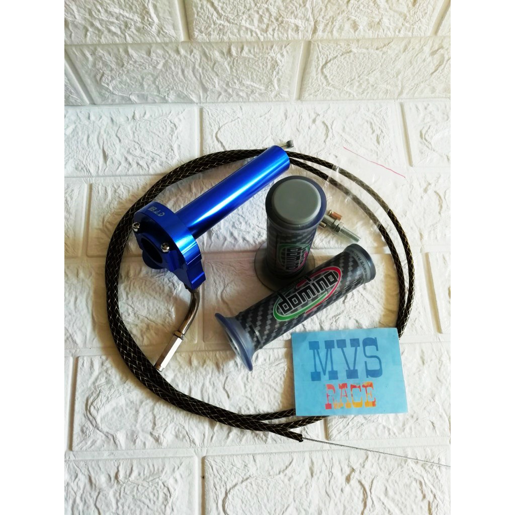 Gas Spontan 1 Kabel + Handgrip Carbon  + 1 Kabel Gas serat = Beat Karbu, Mio smile, Mio Soul, Jupite