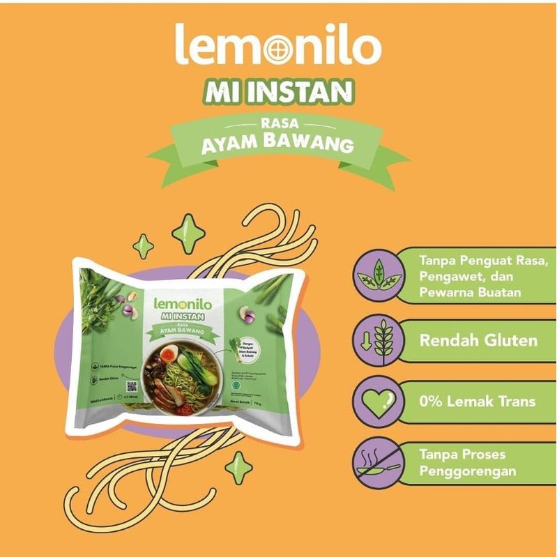 Lemonilo Mie Mi Kari Ayam Bawang Pedas Korea Goreng Kering Keluarga Sehat Alami Instant Instan Murah Halal