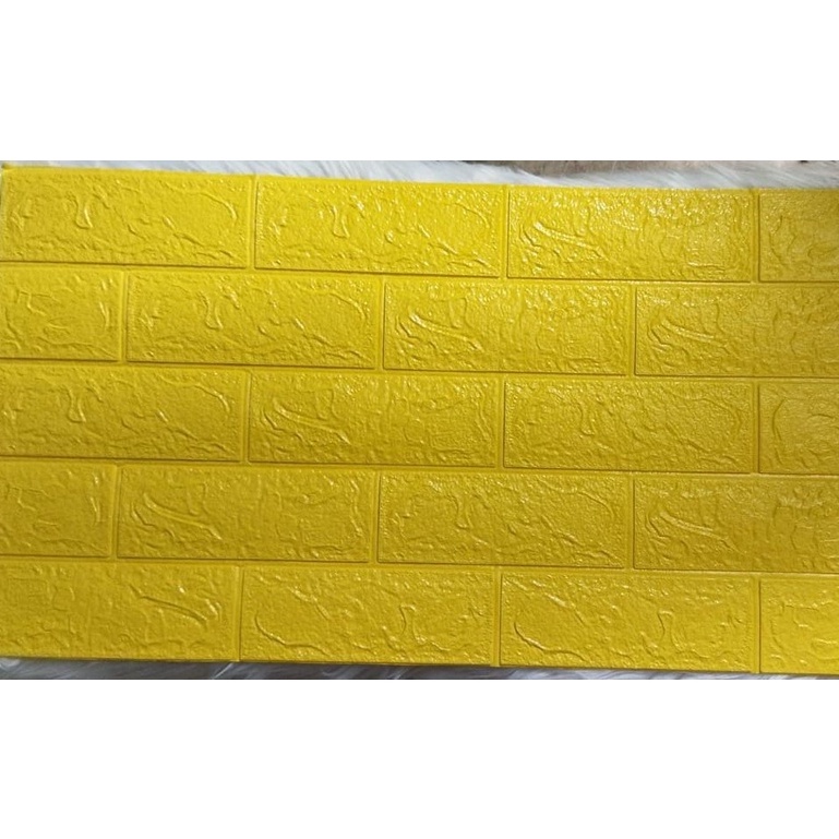 Wallpaper Dinding Foam 3D Kecil Motif Batu Bata / Wallpaper Dinding Foam GM509 / 521 [1KG=26PCS]-YELLOW