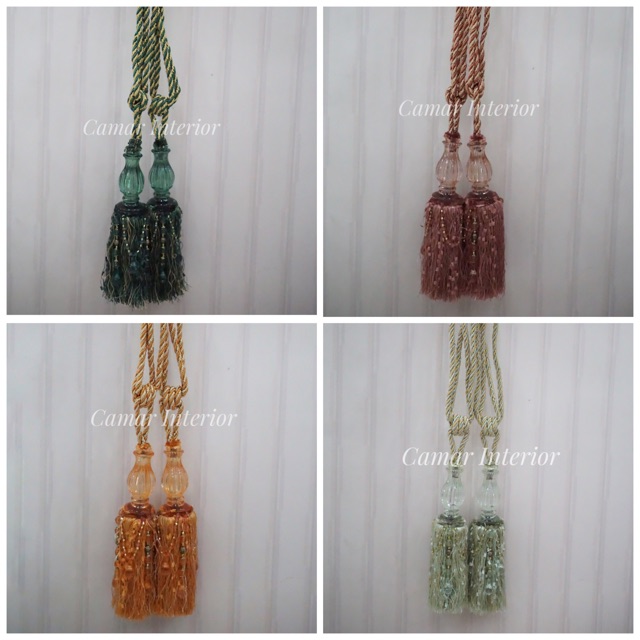 Tali gorden / tassel batu kristal besar
