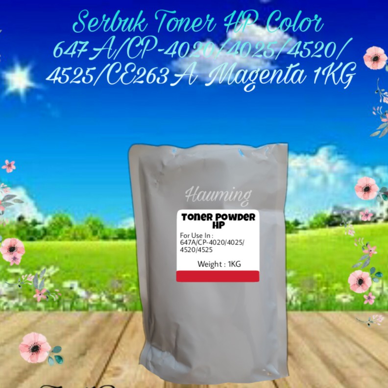 Serbuk Toner HP 647A CP4020 CP4025 CP4520 CP4255 CP-4025n 4525n 4525dn 4525xh CE263A Magenta 1kg
