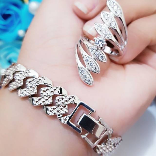 Set gelang tangan plus cincin xuping dewasa