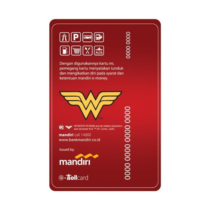 Mandiri eMoney DC Heroes - Wonder Woman /Wonderwoman Red ORI /Like eTOLL Tapcash Flazz or Brizzi