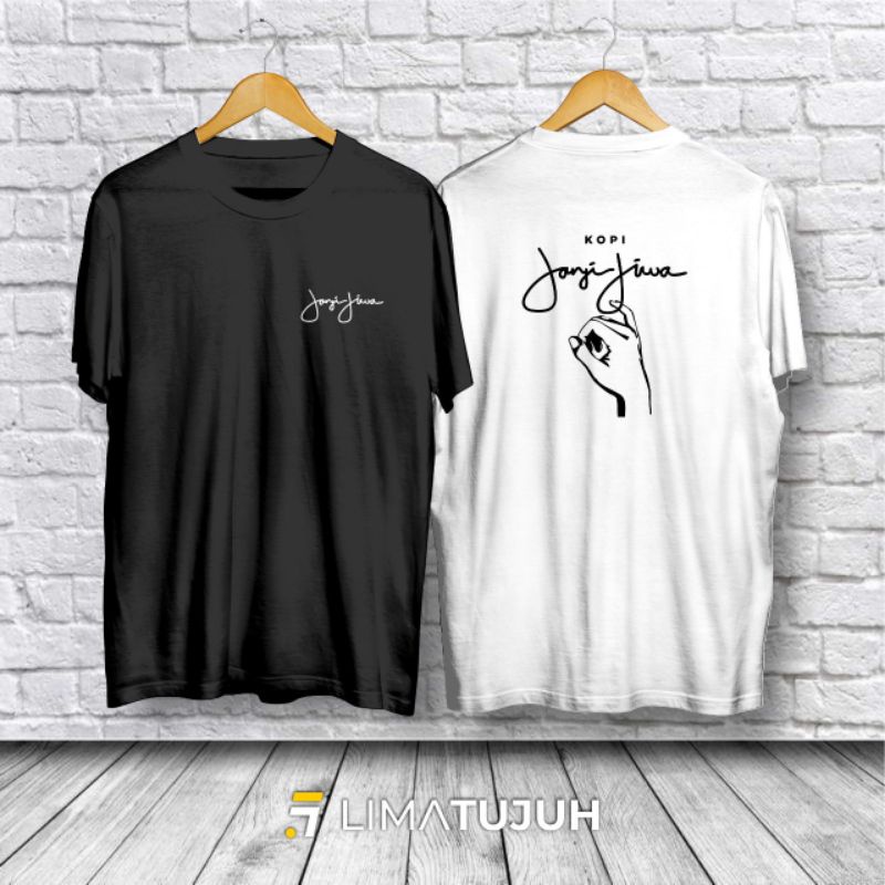 Kaos Janji Jiwa / Kaos Kopi Janji Jiwa Bahan Premium ( logo + a4 )