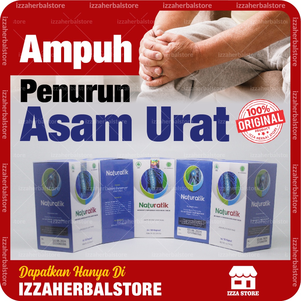 NATURATIK Original 50 Kapsul Anti Nyeri, Sendi Linu, Asam Urat, Dan Rematik Otot Saraf BPOM