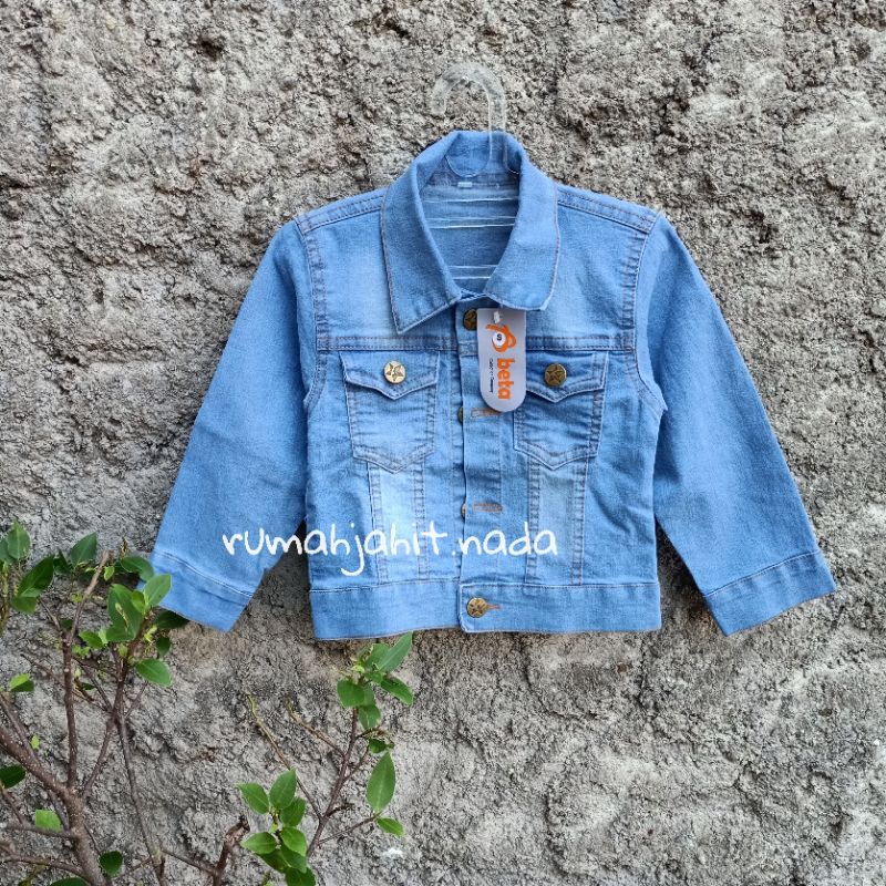 jaket jeans anak polos ( tanpa LED )