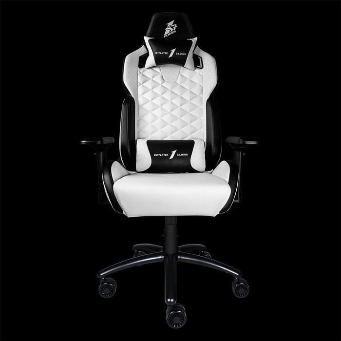 1STPLAYER GAMING CHAIR DK2 - BLACK WHITE - All Steel Skeleton - High Density Integrated Molded Foam