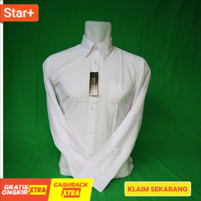 M Kemeja Putih Pria Tangan Panjang Boss Versini  SALE Baru
