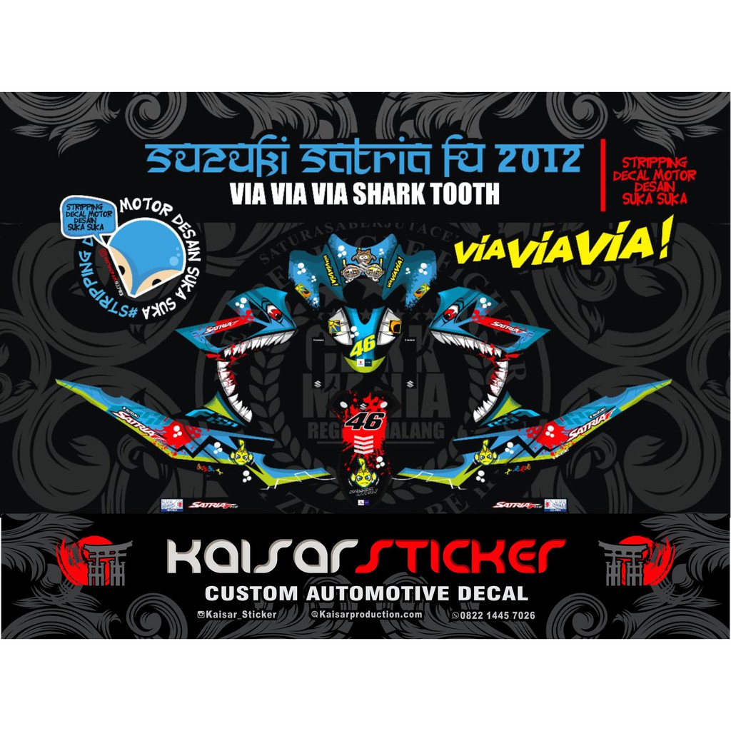 DECAL STICKER MOTOR SATRIA FU 2012 STRIPING SATRIA FU 2012 STIKER DECAL SATRIA FU 2012 SHARK HIU