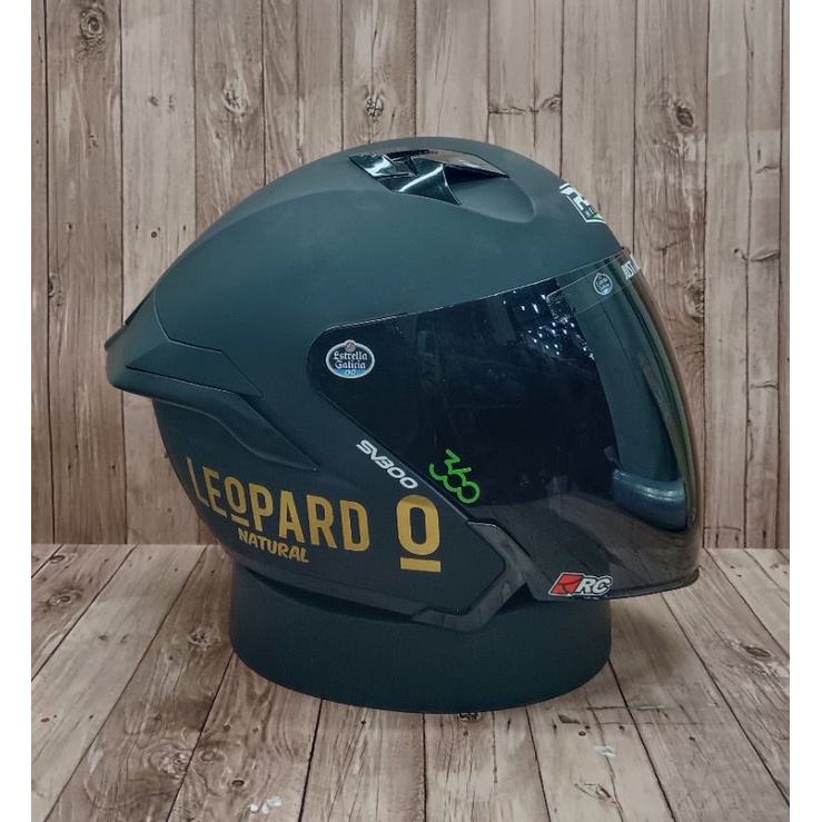 HELM RSV SV300 BLACK DOFF PAKET GANTENG LEOPARAD VISOR IRIDIUM - SPOILER 3D-3