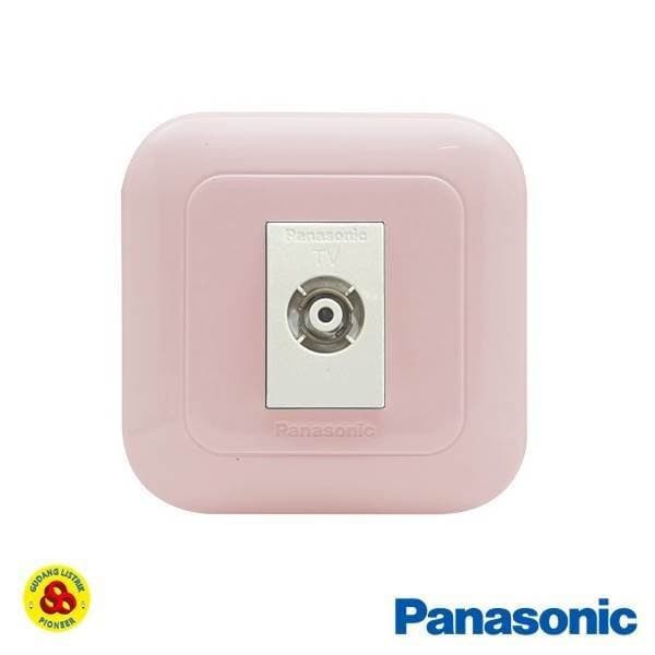 Panasonic Stop Kontak TV 1G WEJ78019TN + Outlet WEJ2501 Pastel Pink