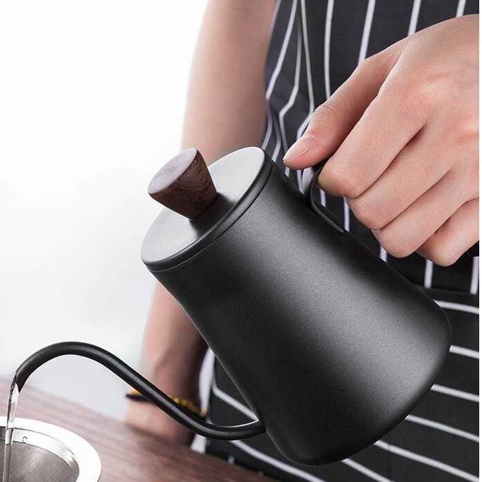 Teko Pitcher Stainless Kettle Leher Angsa Kopi Teh Teapot 400ml