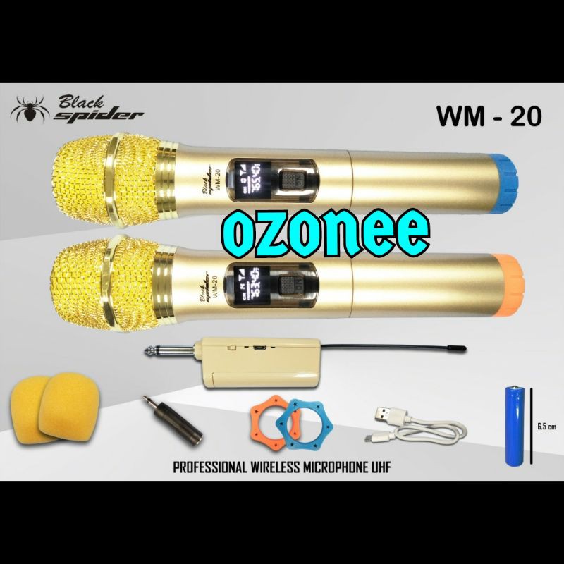 MIC WIRELESS BLACK SPIDER WM 20 MICROPHONE BS WM 20 ORIGINAL