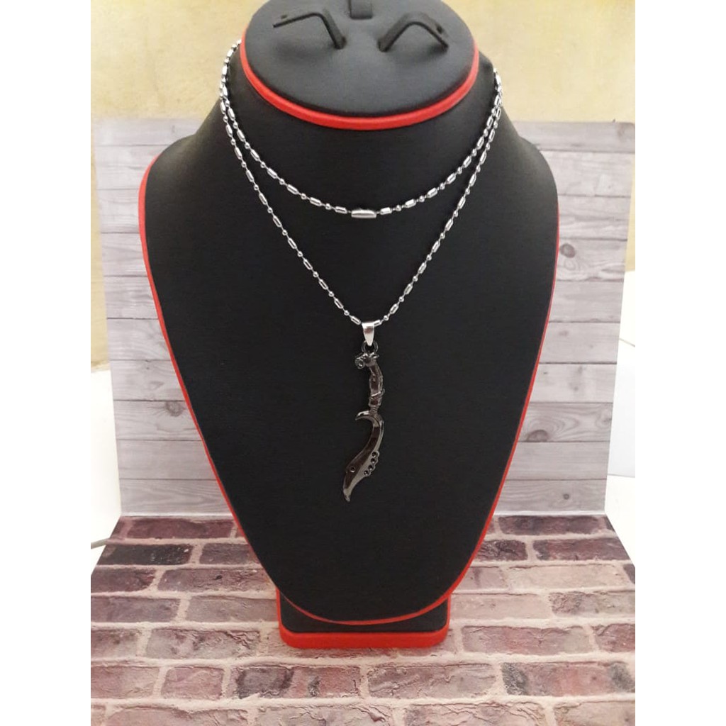 kalung baja tabung fashion pria keren bandul kujang