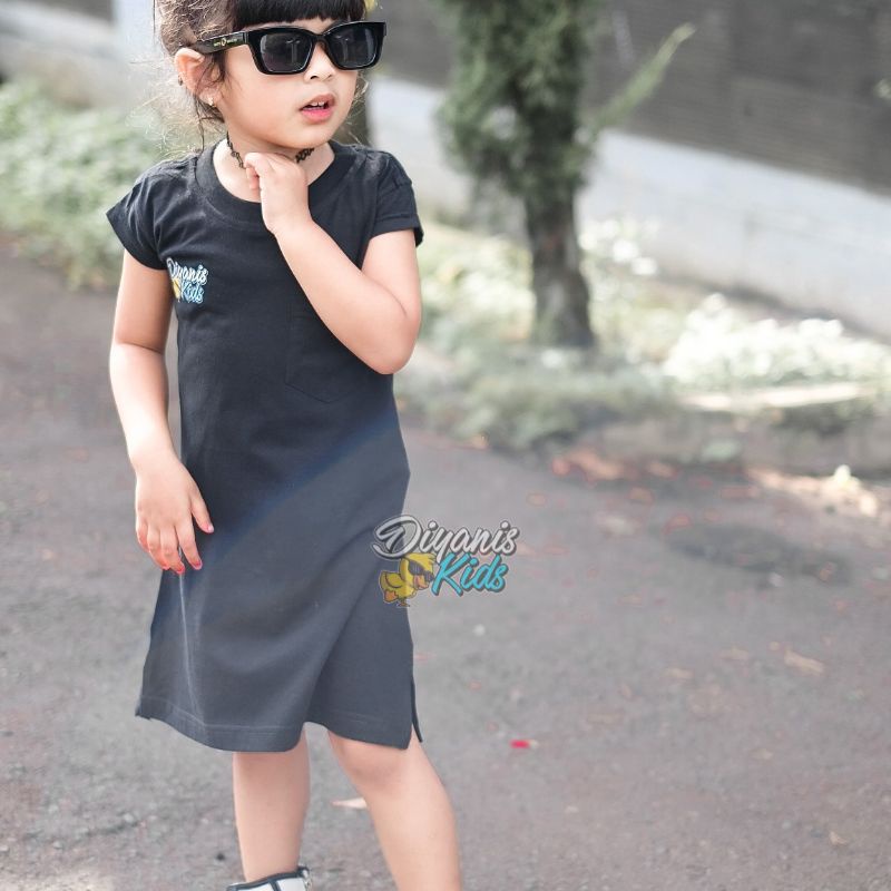 [SHANUM TANPA LENGAN] dress kaos tunik baju anak perempuan polos murah premium usia 2-7 tahun by diyanis kids