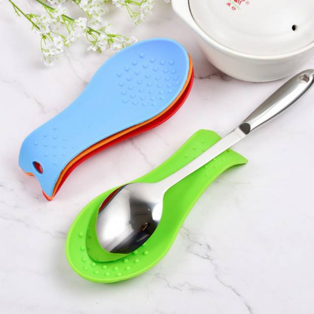 Alas centong silikon / jumbo silicone utensil mat / tatakan centong / alas sutil / ladle turner pad