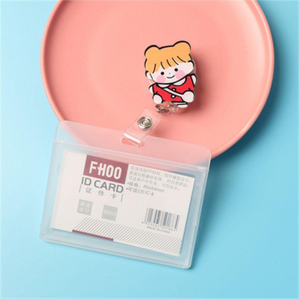 [Elegan] Retractable Badge Reel Beruang Lucu Perlengkapan Kantor Name Tag Perawat Dokter Kartun Name Card Holder