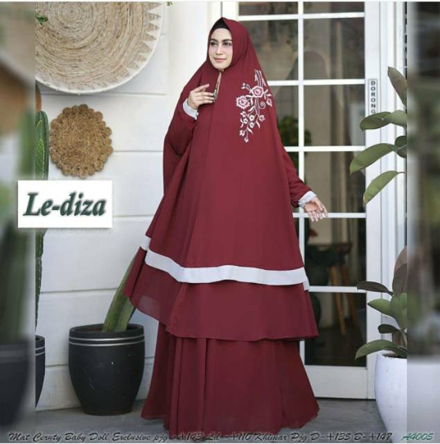 Gamis Bordir Syari by lediza A4005