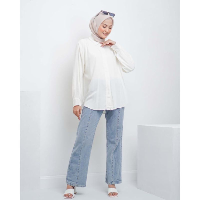 PROMO KEMEJA/ATASAN/BLOUSE RAYON TWILL POLOS JUMBO