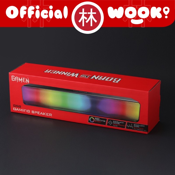 GAMEN GS8 Multimedia Speaker Soundbar Gaming RGB Light Bass PC Laptop