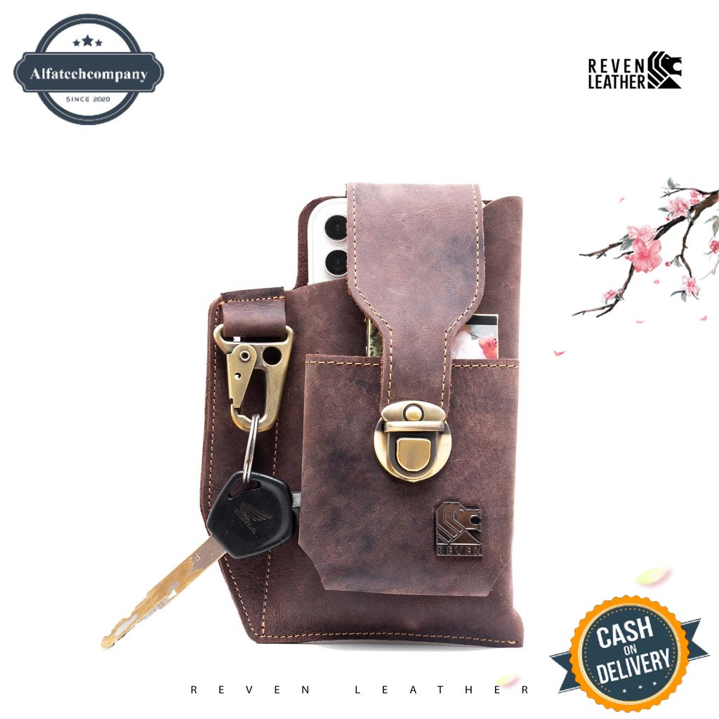 REVEN LEATHER - Pentador phone bag
