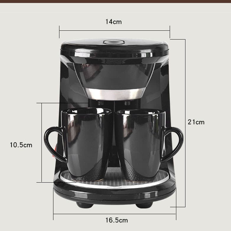 Mesin Kopi Espresso Coffe Machine Foam Maker Double Cup - CCM-009 - Black