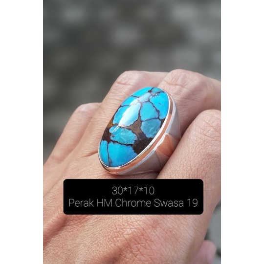 Natural Cincin Pirus Mesir Blue Fancy Unik Antik Jumbo Berkelas