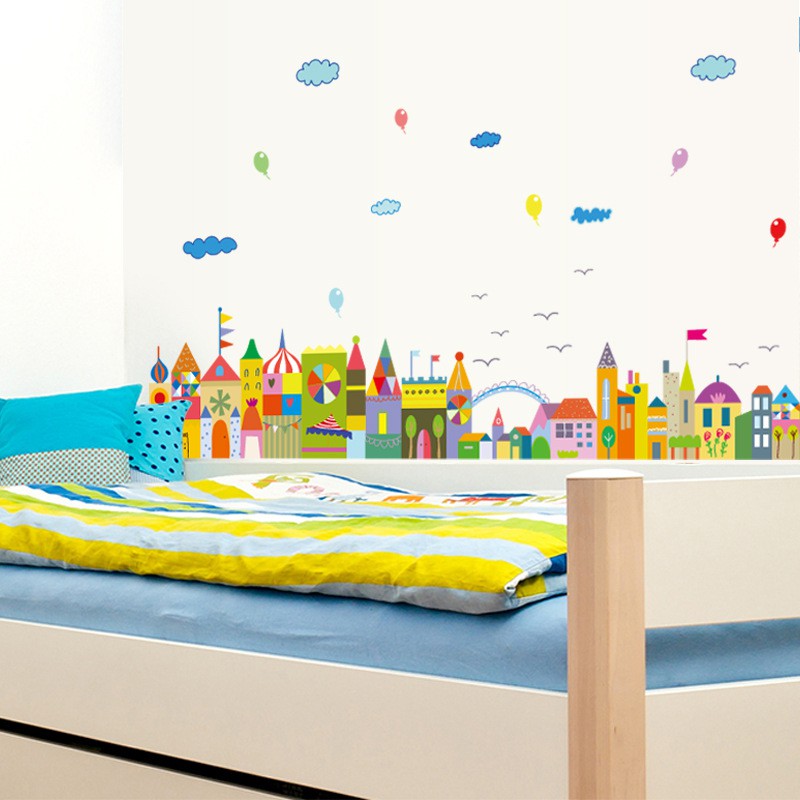 Reliza Wall Sticker Mini City Tower Kota Anak Stiker Dinding LDR