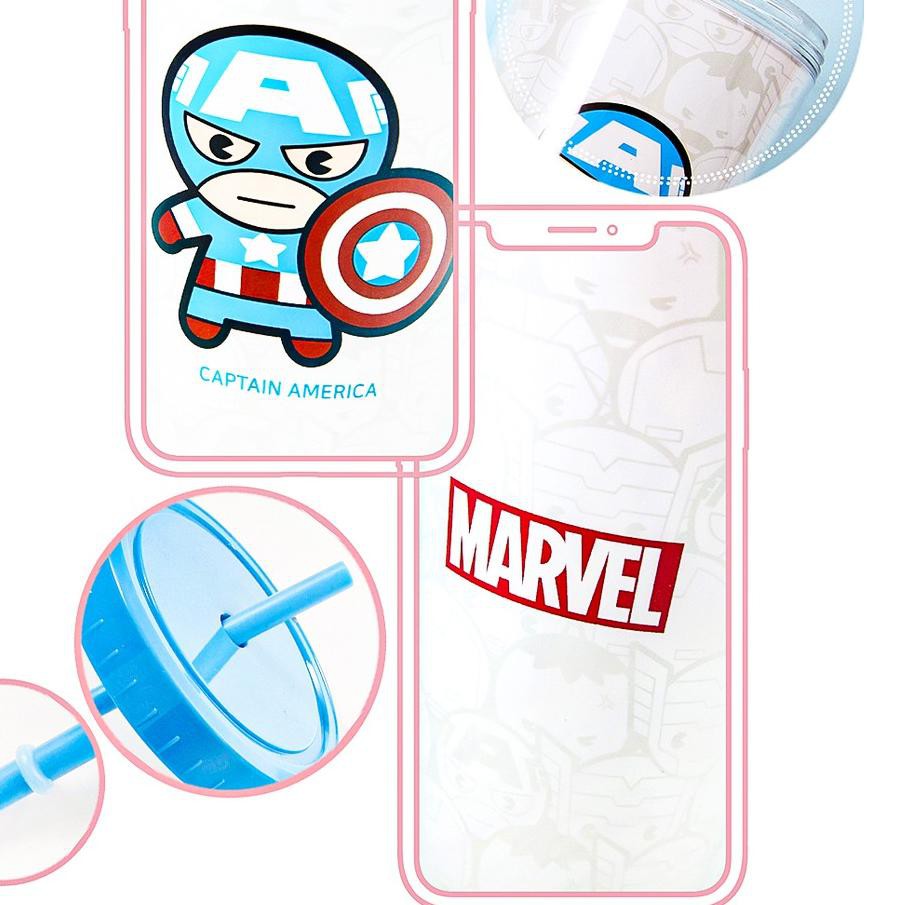 ♥@♥ MINISO Marvel Botol Minum Tumbler Tempat Air Minum Sedotan Straw 420ml Gelas Water Bottle Tumble