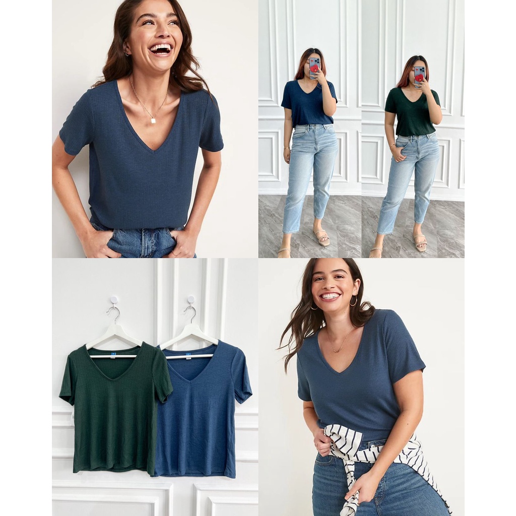 Oldnavy Luxe V-Neck Rib-Knit Top