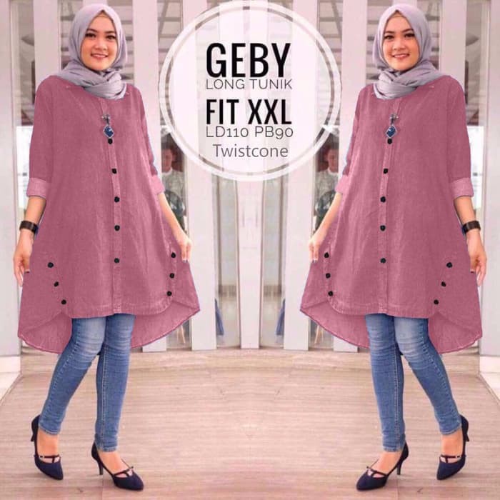 Tunik Geby jumbo dusty pink Stelalshoppie