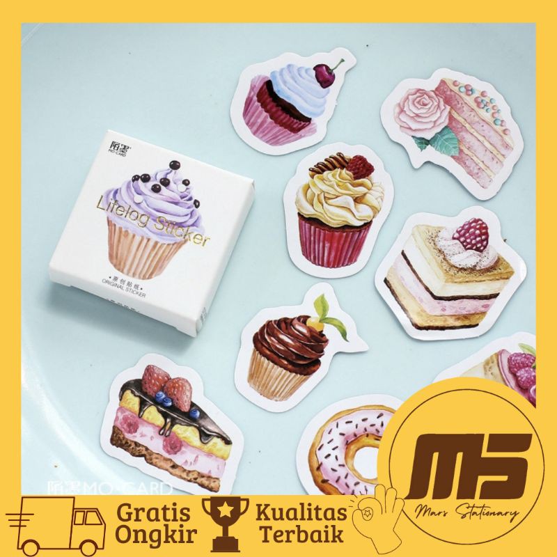

[ 45 PCS ] Sticker Kawai Cake | Stiker Kue Cupcake untuk Scrapbook Jurnal Diary | Mars Stationary