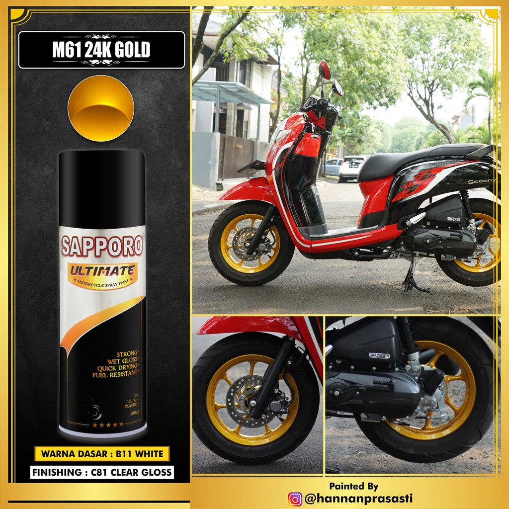 Sapporo Ultimate M61 24K Gold / Cat Spray Semprot Aerosol Terbaik