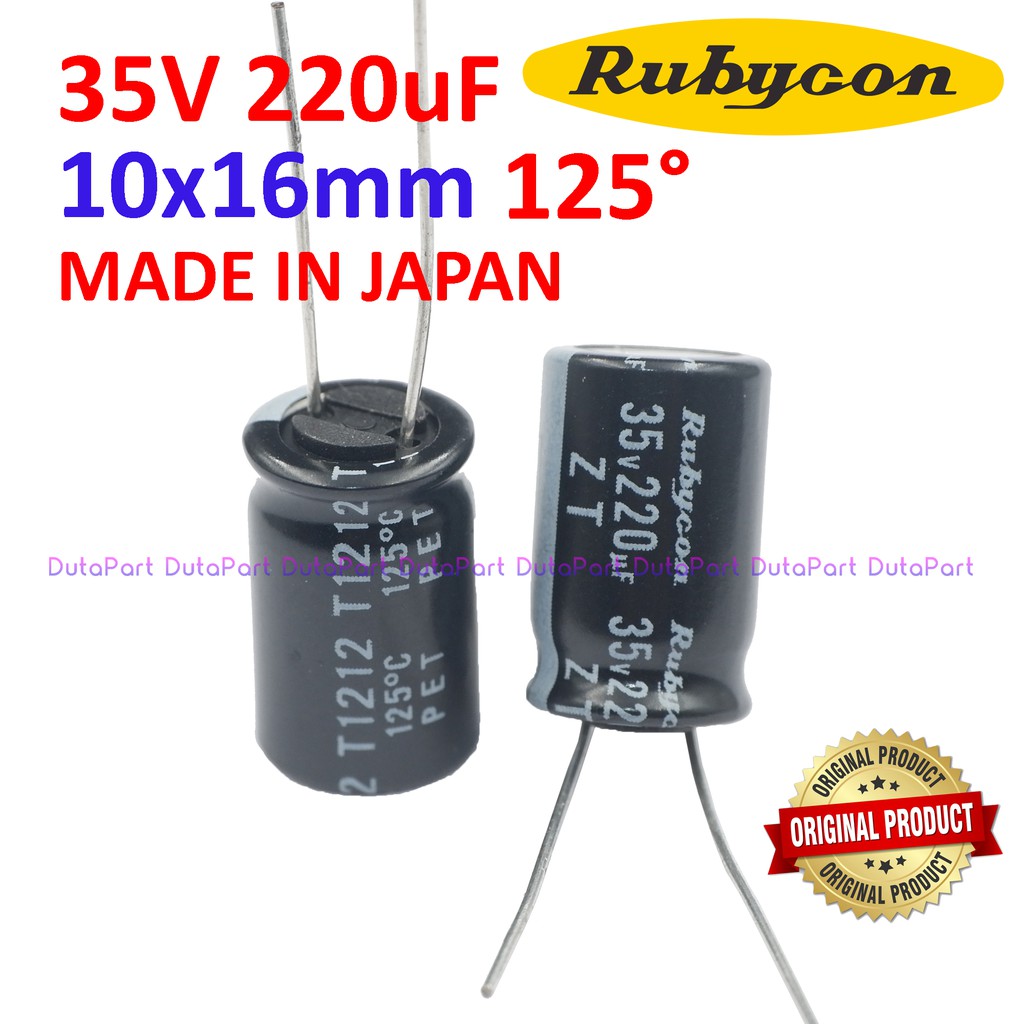 35V 220uF ORIGINAL RUBYCON Made in JAPAN Kapasitor Capasitor Elko Elco