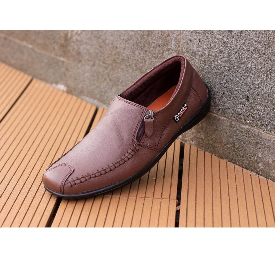 Menarik.. Sepatu Kulit Pria Kerja Kasual Kantor Dewasa Laki Laki Remaja Warna Hitam Coklat Lamaran P