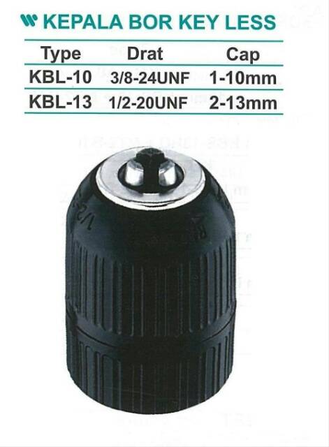 Kepala Bor Keyless 13mm Wipro Drill Chuck Tanpa Kunci drat 1/2&quot;inch 20unf 1/2 inch 1/2inch 20 unf