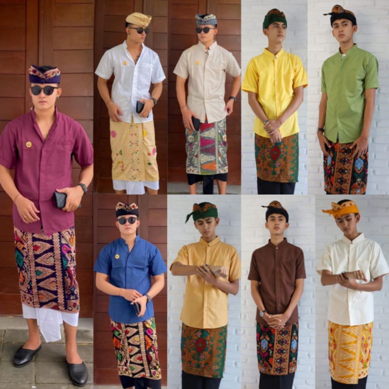 Jual Baju Semi Safari Bali Agung/Pakaian Adat Bali/Baju Koko Pria | Shopee Indonesia