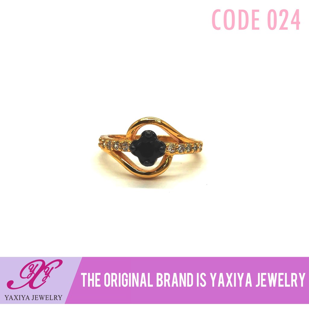 

Cincin Emas Fashion Permata Hitam Perhiasan Lapis Emas 18K Yaxiya Jewelry 024