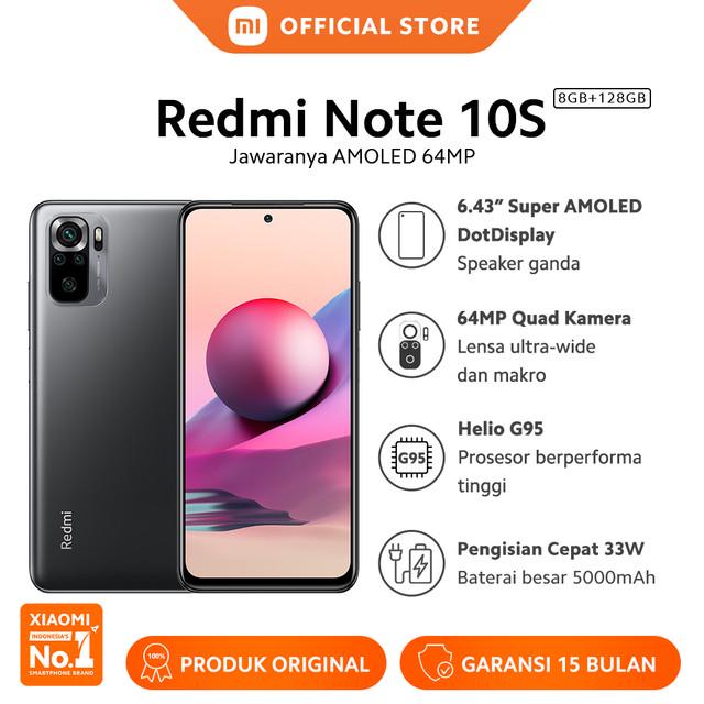 Xiaomi Redmi Note 10S (8GB+128GB) Helio G95 64MP Quad Kamera Layar 6.43� Super AMOLED 5000mAh-1