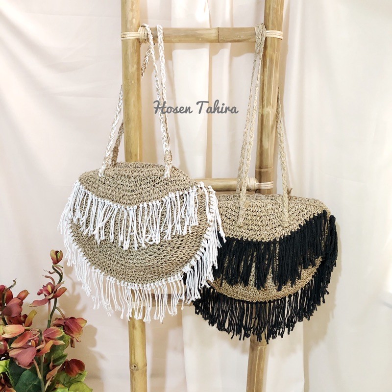 tas agel bali / tas anyaman bali / tas pantai / tas rumbai bali