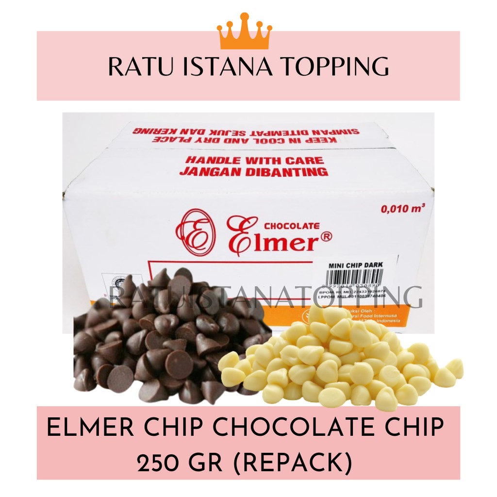 

CHOCOCHIPS DARK ELMER 250 GR COKLAT CHIP KERUCUT CONE CHOCO CHIPS