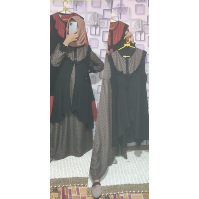 gamis pamela set iner dan outer bisa di pisah