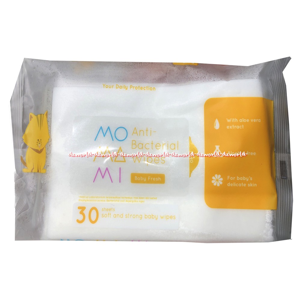 Momami Anti Bacterial Wipes 30Sheets Daily Fresh Tissue Basah Protection Mo Ma Mi