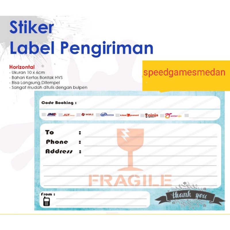 

Stiker Label Pengiriman Online Vertikal 10cm x 6 cm stiker tempel paket